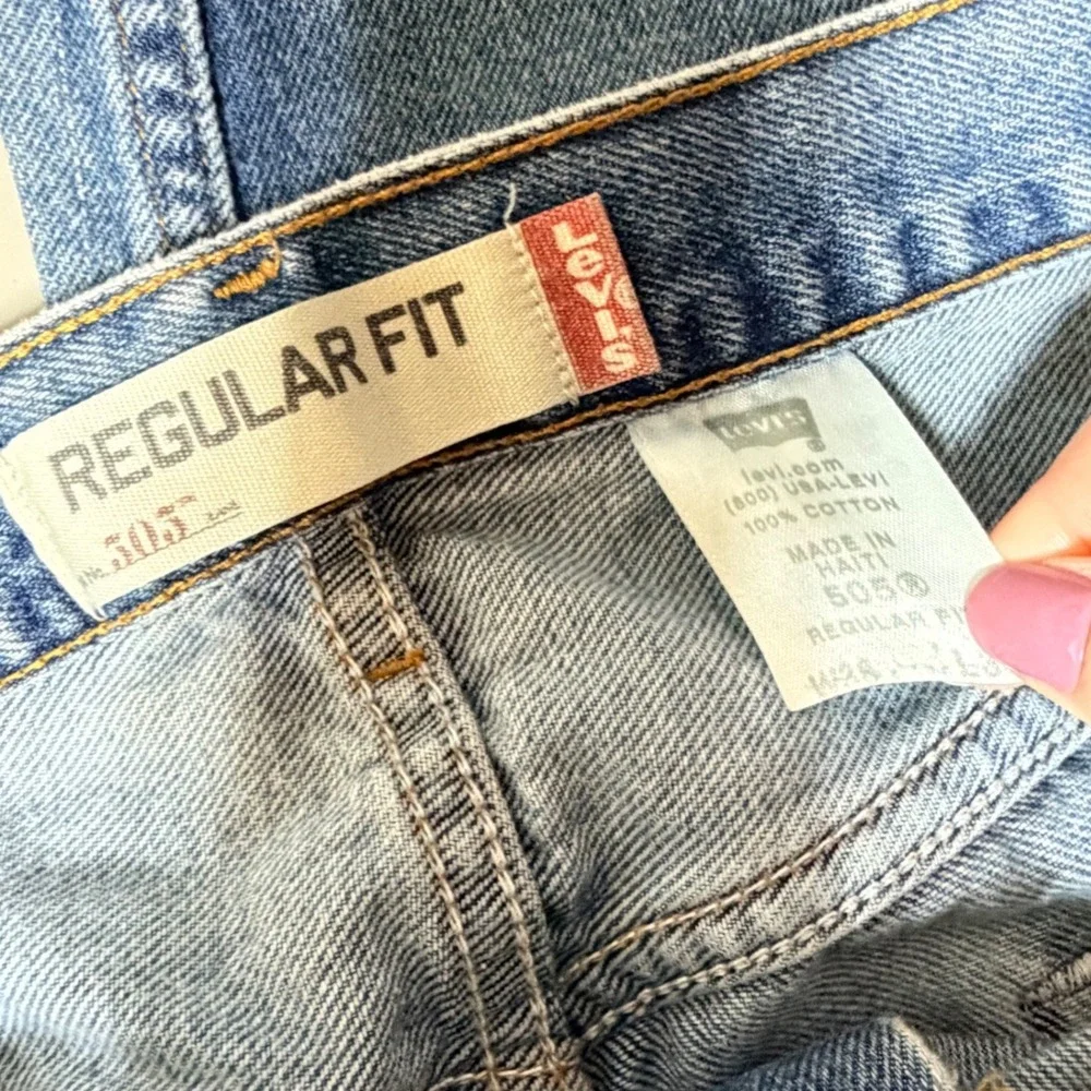 Levis 505 Regular Fit‎ Jeans 36x30 Blue Medium Wash Straight Leg Denim Mens